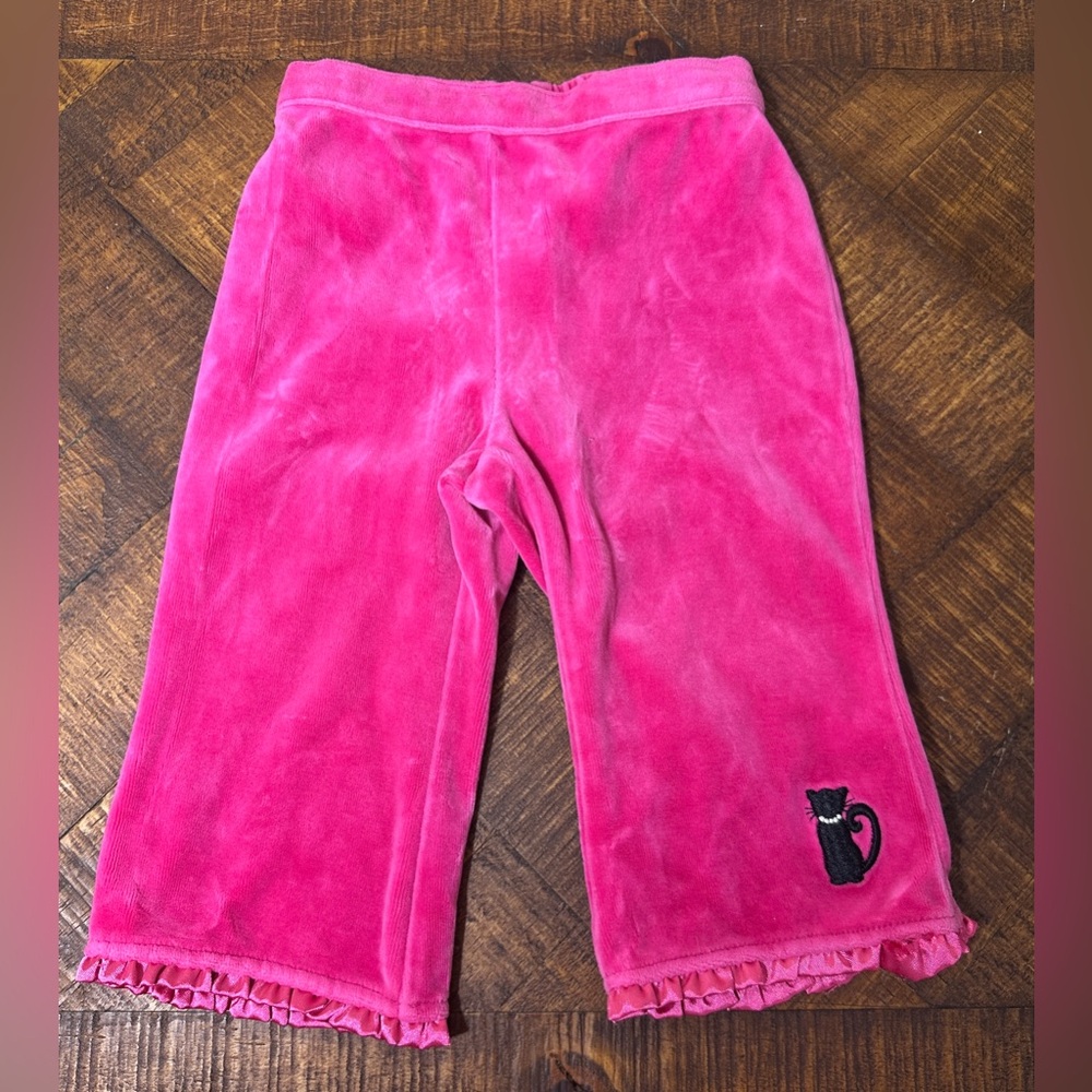 Gymboree‎ 12-18 Months City Sidewalk Pink Velour Kitty Pants